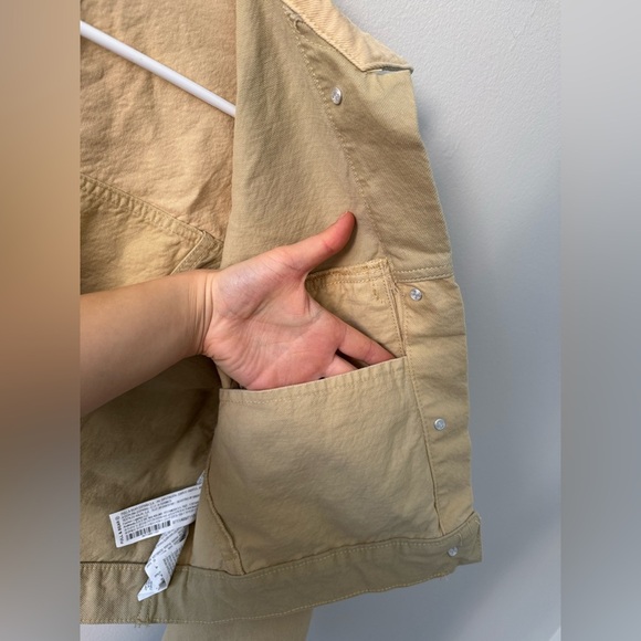 Jacket sand-colored patchwork denim by Pull & Bear, Size S, new with tag - Picture 10 of 16